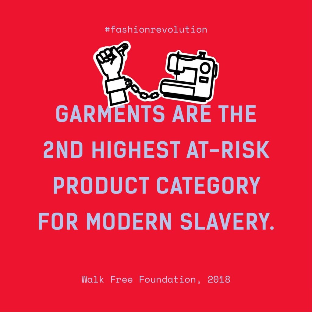 Quote: "Garments are the 2nd highest at-risk product category for modern slavery"